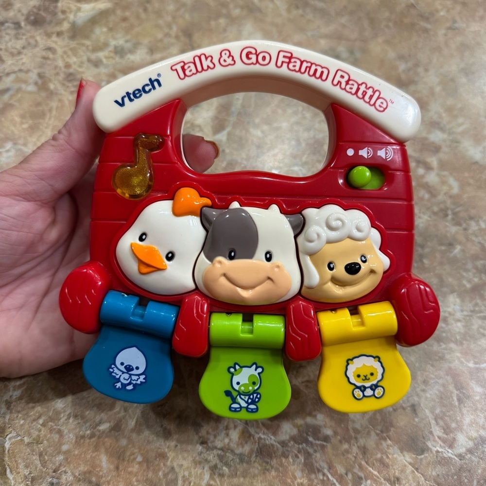 Vtech Talk & Go Farm Rattle Educational Baby Toy Kids Electric Animal Red
